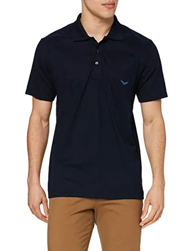 Trigema Herren Poloshirt 637602 - Navy 046, 5XL EU - Klassisches Poloshirt aus DELUXE-Single-Jersey, ideal für Freizeit und Büro, mit stilvollem Kragen und Knopfleiste.