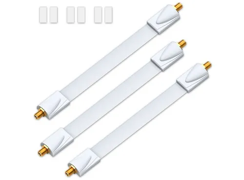 deleyCON deleyCON 3x Fensterdurchführungen SAT Kabel 17cm flexibel / 26cm SAT-Kabel