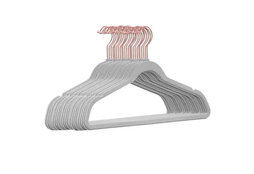 StickandShine Kleiderbügel 25 Stück Samt Kleiderbügel mit Rosegold Haken (25er Set) luxus Bügel