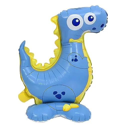 Folienballon Aufsteller 3D, Dino blau ca. 44 * 59 cm - Perfekt für Kindergeburtstage, Partydekoration, Themenpartys, Geschenkidee, Raumdekoration, Überraschungselement, langlebig und wiederverwendbar