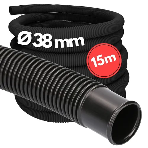 15m Poolschlauch 38mm schwarz Schwimmbadschlauch Solarschlauch Pumpenschlauch