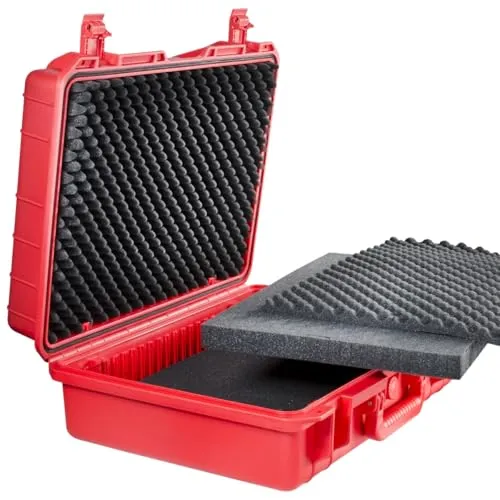 Mantona Outdoor Schutzkoffer L rot - Kamerataschen, wasserdichter Fotokoffer für optimalen Schutz Ihrer Ausrüstung bei Outdoor-Aktivitäten.