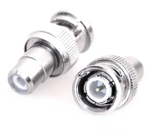 Adapter BNC Stecker an Cinch Buchse / Kupplung Metall Chinch RCA