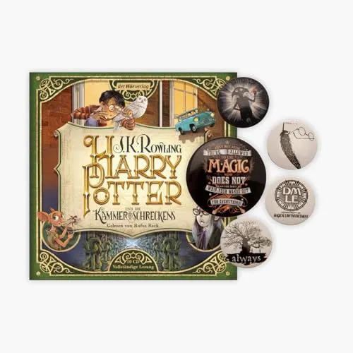 Harry Potter - Die Kammer des Schreckens als Hörbuch + 1 original Harry Potter Button