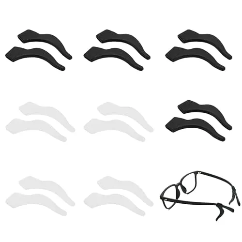 YPYMOD 16 Stück 8 Paar Antirutsch Brillenbügel, Brillenhalter Ohr, Weich Gläser Ohrbügel Brillenbügel Fassungshalter Ohr Gri Haken, Brille Rutschstopp für Brillen, Sonnenbrillen, Lesebrille