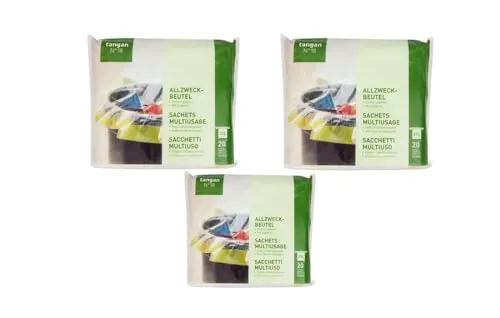 Müllbeutel Allzweckbeutel Reißfeste Müllbeutel mit Zugband 35L Einzeln gefaltet - 3 Packung x 20 Beutel