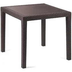 Mojawo Gartentisch 79x79cm in Mokka - Wetterfester Bistrotisch - Gartentisch in eleganter Rattan-Optik, ideal für Balkon und Terrasse. Wetterfestes Material sorgt für Langlebigkeit, perfekt für gemütliche Stunden im Freien.