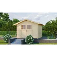 weka Gartenhaus 122 Gr.5 Satteldach Natur 28 mm - Holz-Gartenhäuser mit 28 mm starken Wandbohlen für Stabilität und Langlebigkeit. Genießen Sie den komfortablen Zugang durch die breite Doppeltür und die einfache Montage dank des modernen Schraubsystems.