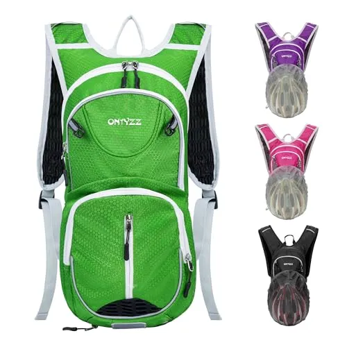 ONTYZZ Fahrradrucksack 12L Unisex Nylon Wasserabweisend Fahrrad Schulter Rucksack Reiserucksack Sportrucksack Tagesrucksack Trekkingrucksack Grün