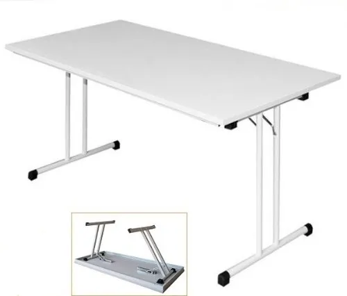 Klapptisch 160 x 80 cm - Besprechungstisch in Lichtgrau - Kinderschreibtische - Vielseitiger Klapptisch mit stabilem Stahlgestell, ideal für Besprechungen, Schulungen oder Kantinen. Einfach aufklappen und sofort einsatzbereit!