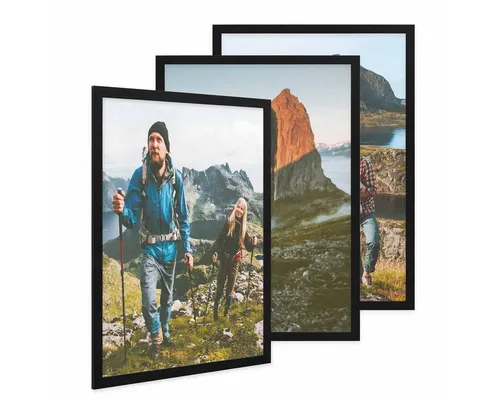 PHOTOLINI Bilderrahmen 3er Set breite Rahmen, extra Zubehör, (3er Set), im modernen Stil für Ihre stilvolle Wanddekoration