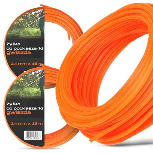 2X Mähfaden Trimmerfaden 2,4 mm 15 m Nylon Sternform Freischneider Ersatzfaden Rasentrimmer Rasentrimmerspulen Gartentrimmer Rasentrimmerlinie Freischneider Stark