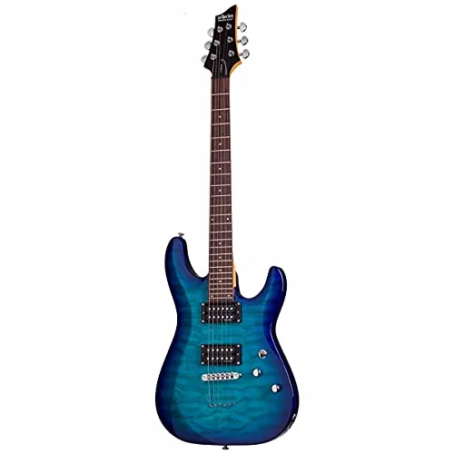Schecter C-6 Plus Ocean Blue Burst Electric Guitar in blau von Schecter