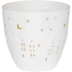 räder Teelichthalter Poesielicht Häuser Porzellan weiß