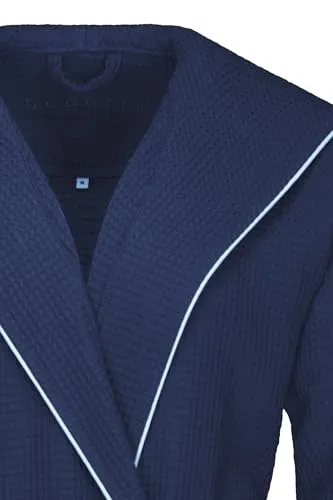 Bugatti Bademantel Tizian, Blau - Hochwertiger Bademantel aus flauschigem Textil, Oeko-Tex® Standard 100, ideal für entspannte Stunden zu Hause.