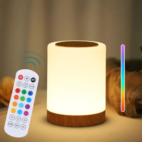 Nachttischlampe Touch Dimmbar mit 13 Farben und Fernbedienung