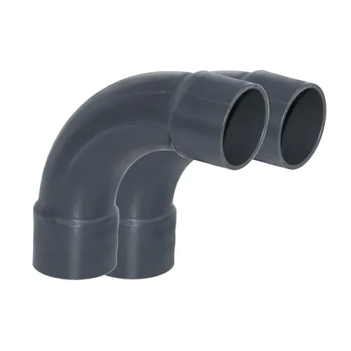 HAF PVC Fittings Bogen 90° 50mm | Klebemuffe für stabile Rohrverbindungen - 2x robuste PVC Fittings Bogen 90°, ideal für vielseitige Verrohrungen. Hohe Witterungsbeständigkeit und Abriebsfestigkeit für langlebige Anwendungen, sowohl ober- als auch unterirdisch.