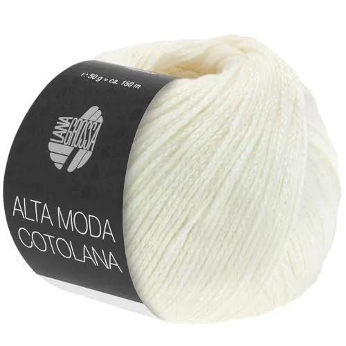 LANA GROSSA Alta Moda Cotolana | Edles Kettengarn aus 45% Schurwolle (Merino superwash), 45% Pima Baumwolle & 10% Polyamid| 50g Wolle zum Stricken & Häkeln | 150m Garn FB 18