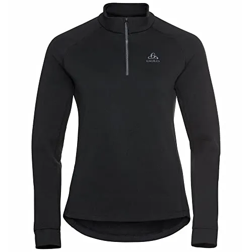 Odlo Kinder Rigi Half Zip Longsleeve - Größe 116, schwarz - Longsleeves: Warmes, funktionelles Fleeceshirt mit Zip-Kragen für aktive Kinder im Winter.