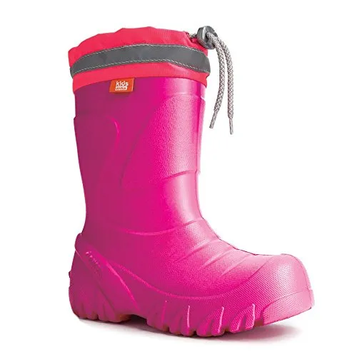 DEMAR Eva federleichte Kinder Gummistiefel mit Stulpe gefüttert Mammut-S in Pink - Gummistiefel für Kinder, extrem leicht und gefüttert für besten Tragekomfort – ideal für nasse Abenteuer!