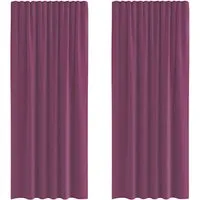 vidaXL Voile Vorhänge mit Stangentaschen 2 Stk Lila 4102204