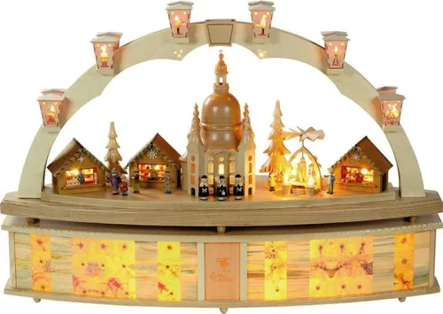 Richard Glaesser Schwibbogen Sockel – Elektrisch Beleuchtet - Handgefertigter Schwibbogen aus Holz, ideal für die stimmungsvolle Beleuchtung in Ihrem Zuhause. Perfekt als Geschenk oder zur festlichen Dekoration!