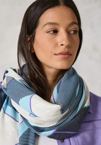 Cecil Schal mit grafischem Muster - Modeschal in dark navy blue, aus pflegeleichtem Stoff (70% Polyester, 30% Viskose) – ideal für einen lässigen Look.