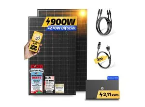 Balkonkraftwerk 900W, Mini Solaranlage mit Solakon ONE Speicher