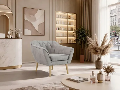 MKS MÖBEL Sofa PIRS, 1-Sitzer, Design mit Steppung, Wellenfederung, Scandi-Design, Füße wählbar