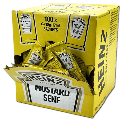  Heinz Senf Mittelscharf Portion 100 Stück je 17g 6,46€/1kg