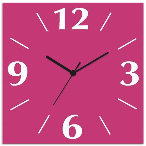 ARTLAND Wanddeko Wanduhr in pink von ARTland