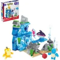 MEGA Pokémon Wasserabenteuer - Konstruktionsspielzeug mit 3 Actionfiguren - Spielzeug für kreative Köpfe: 319-teiliges Set ab 8 Jahren, fördert die Fantasie und Motorik beim Bauen und Spielen.