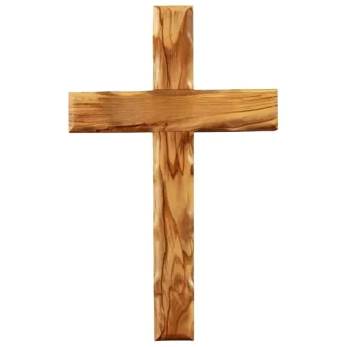 Kassis Geschenkartikel Olivenholz Kreuz schlicht zum Aufhängen Wandkreuz Deko Geschenk zur Firmung Geburt Kommunion Taufe 12 x 8 cm