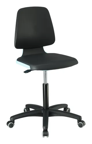 Bimos Stuhl Labsit 2 blau - Ergonomischer Bürostuhl mit Rollen - Bürostühle, komfortabler Sitz aus Kunststoff-Leder für optimale Unterstützung bei der Arbeit.