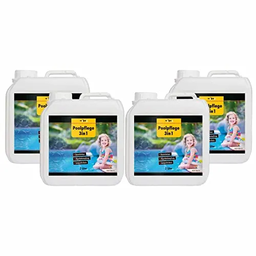 Wilpeg Poolpflege 3in1 2 Liter - Effektive Chlor Desinfektion - Chlor, Algenentferner und Langzeitschutz in einem, ideal für Pools und Planschbecken. Schützt langfristig und ist schonender als herkömmliche Produkte.