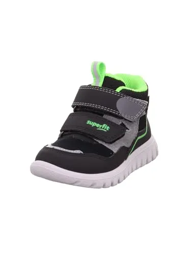 Superfit Sneaker High Jungen 27 EU - Schwarz - Sportliche Kinderstiefel aus hochwertigem Naturleder, wasserdicht und atmungsaktiv mit Fleece-Futter für warmen Komfort. Zwei Klettverschlüsse sorgen für optimalen Halt und einfache Handhabung.