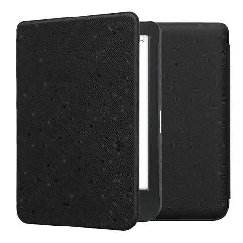 kwmobile Klapphülle kompatibel mit Kobo Clara BW/Clara Colour/Tolino Shine (5) / Shine Color Hülle - eReader Case aus Kunstleder - Cover - Schwarz