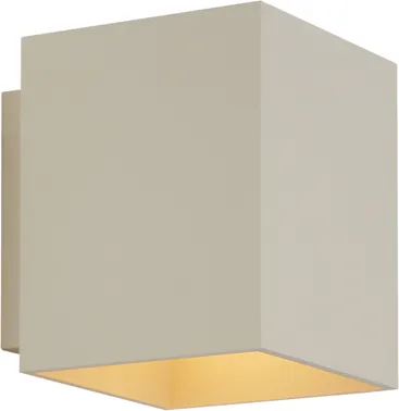 Qazqa Moderne Beige Wandleuchte G9 Quadratisch - Moderne Wandleuchte für Wohnzimmer und Schlafzimmer, dimmbar mit G9 Fassung, aus Aluminium und ideal für stilvolle Innenbeleuchtung.