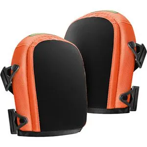 Grüntek Kniepolster Soft-Knieschoner Klassik , DIN EN 14404, Trageriemen, Gelkissen und Schaumstoff, schwarz/orange, 1 Paar