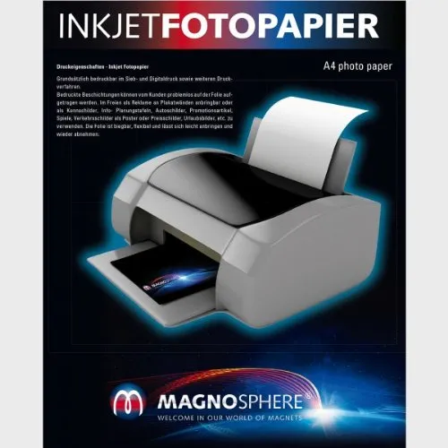 Blatt A4 Fotopapier magnetisch Magnetpapier weiß matt - für Inkjet, Premium-Magnetpapier 5