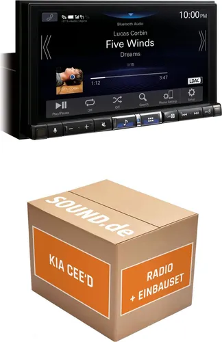Autoradio Einbaupaket Alpine iLX-705D für KIA cee'd 1 ED mit Wireless CarPlay