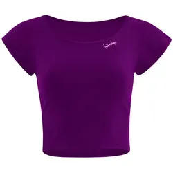 Winshape Damen Functional Cropped Kurzarmshirt Aet137ls - Dark Plum - T-Shirts für Damen, figurbetont und ultra weich mit temperaturregulierendem Effekt - perfekt für Fitness, Pilates, Yoga und Freizeit.