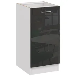 roe furniture Küchenunterschrank, Schwarz Hochglanz - Einbauküchen-Komponenten mit hochwertiger 18-mm-Schichtstoffplatte, ideal zur individuellen Erweiterung Ihrer Küche und sorgt für elegantes Design.