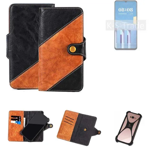 Handy Hülle für Wiko Hi Enjoy 70 Plus Wallet Case Cover Smartphone Schwarz Bra