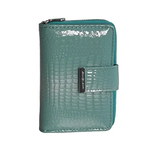 Damen-Geldbörse von Jennifer Jones - feines Mittelformat Portemonnaie Geldbeutel Börse Damenbörse Münzbörse echt-Leder (Türkis) - präsentiert von ZMOKA®