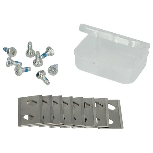 vhbw 8x Ersatz-Messer kompatibel mit Robomow RKS 1500, RKS 800, RK 4000 Pro Rasenmäher - Ersatzklinge Silber, Chrom-Carbon-Stahl