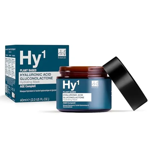 Dr BOTANICALS Feuchtigkeitsspendende Anti-Aging-Gesichtsmaske mit Hyaluronsäure und Gluconolacton, reduziert Falten, erneuert, sanftes Peeling und revitalisiert die Haut mit pflegender