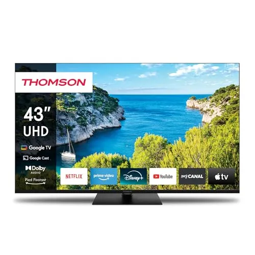 Thomson 43 Zoll (109cm) 4K Ultra HD Smart Google TV, Wi-Fi, Dolby Audio, HDR10, Bluetooth 5.1, Triple-Tuner (Kabel/Satellit/Antenne), HDMI, CI+,  Panel - 43UG5C14