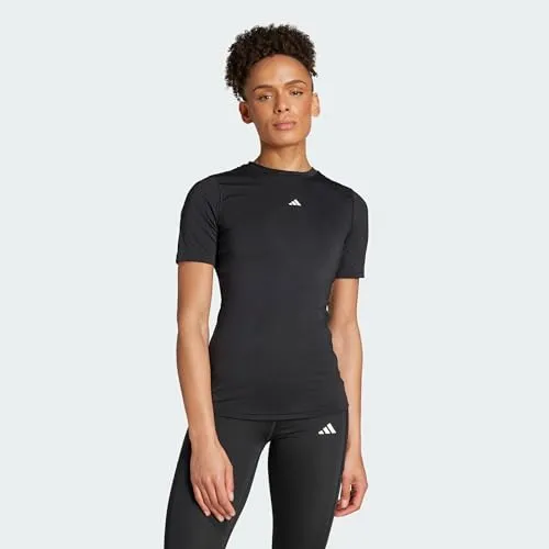 adidas Damen Techfit Training T-Shirt, Schwarz, Größe M - T-Shirt für Damen mit AEROREADY-Technologie, 4-Wege-Stretch und UV-Schutz, ideal für intensives Training und maximale Bewegungsfreiheit.