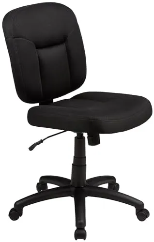 Amazon Basics Bürostuhl, Schreibtischstuhl mit gepolsterter Rückseite, rückenfreundlich, höhenverstellbar, einfache Montage, 65 D x 61 W x 87.5-98 H cm, schwarz